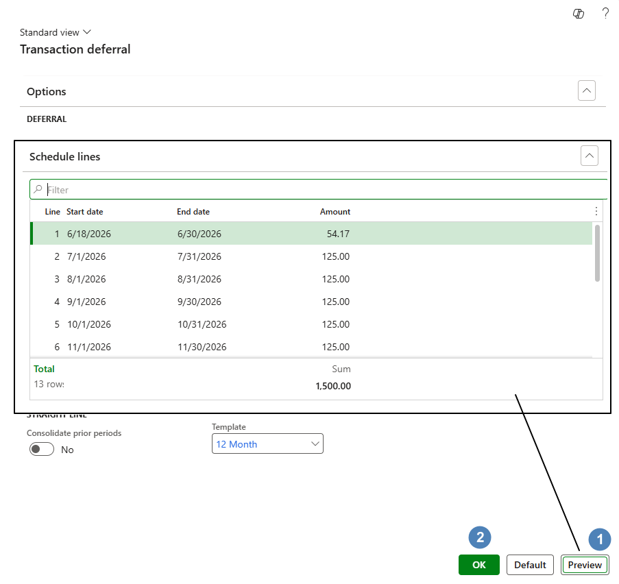 Revenue and expense deferral application – Dax365FO